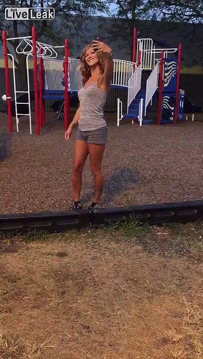 Sexy MILF Caught Looking Ridiculous While Taking Selfies At Playground