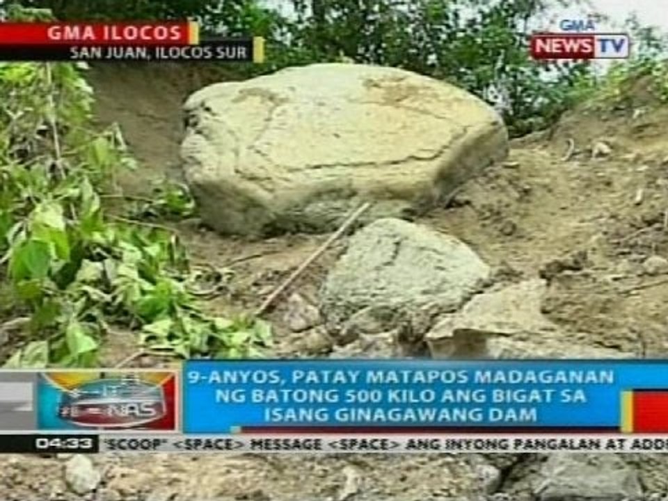 Bata Patay Matapos Madaganan Ng Batong 500 Kilo Ang Bigat Sa Ilocos Sur