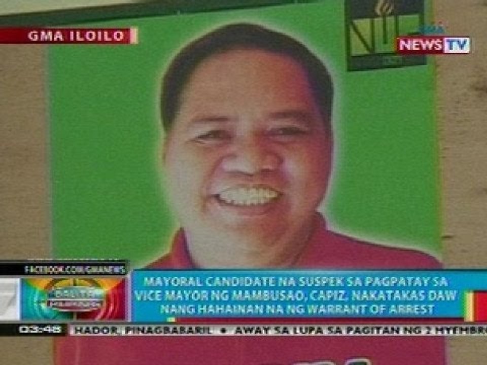 Bp Mayoral Candidate Na Suspek Sa Pagpatay Sa Vice Mayor Ng Mambusao