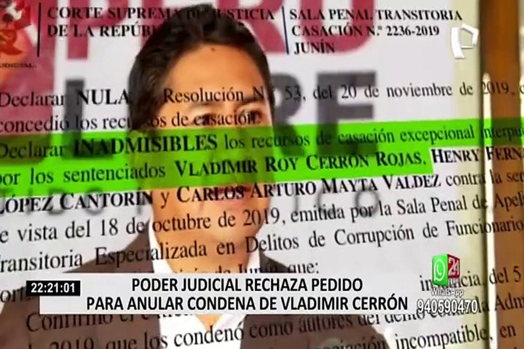 Vladimir Cerrón Poder Judicial rechaza recurso para anular su condena