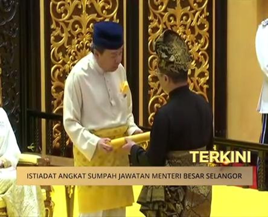 Istiadat Angkat Sumpah Jawatan Menteri Besar Selangor Video Dailymotion