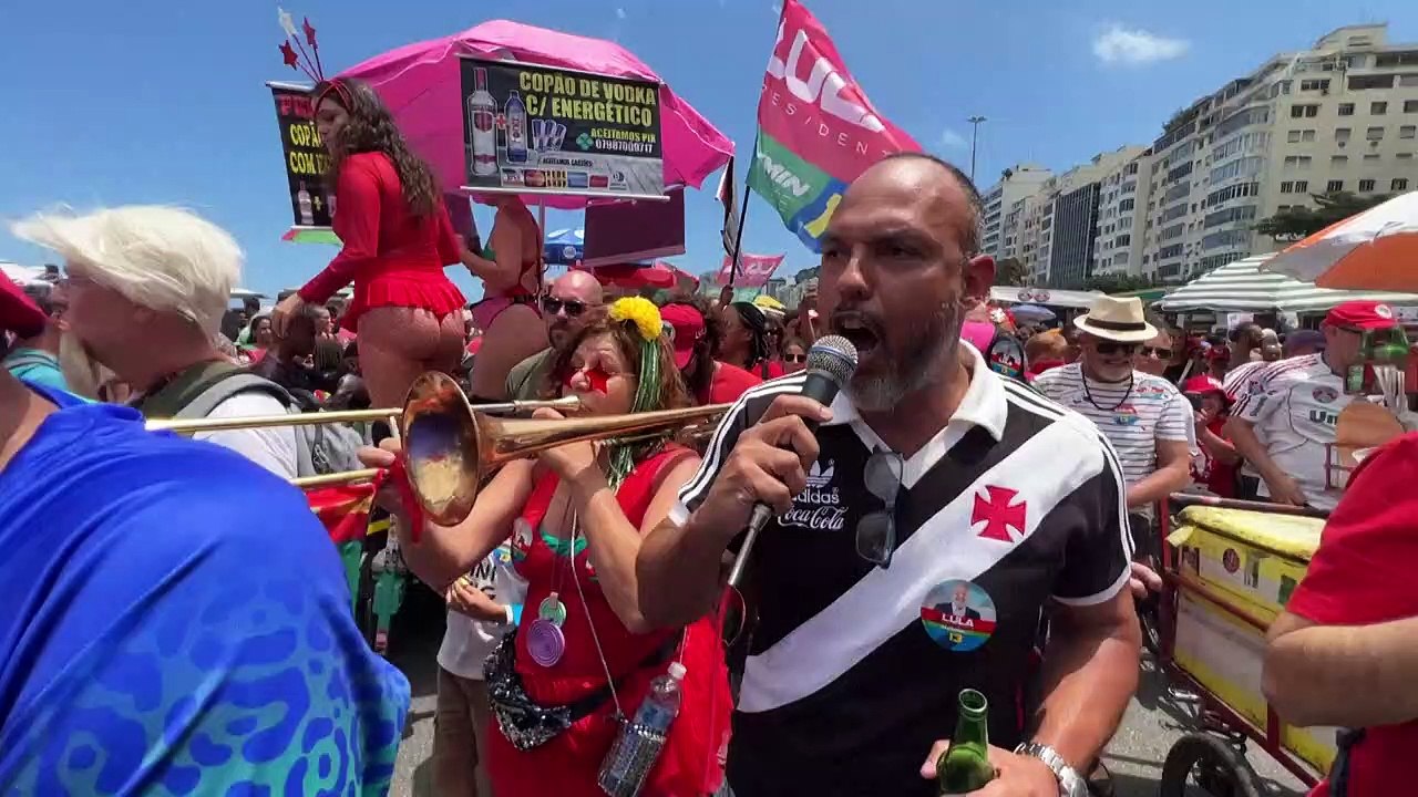 Party Atmosphere Reigns On Copacabana Beach For Lula Supporters Video