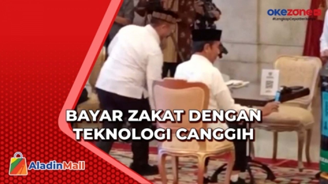 Ini Momen Presiden Jokowi Bayar Zakat Lewat Robot Baznas Video