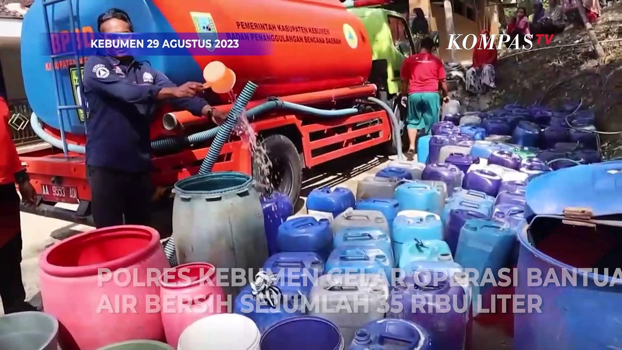 Musim Kemarau Polres Kebumen Bantu Air Bersih Sekitar Ribu Liter