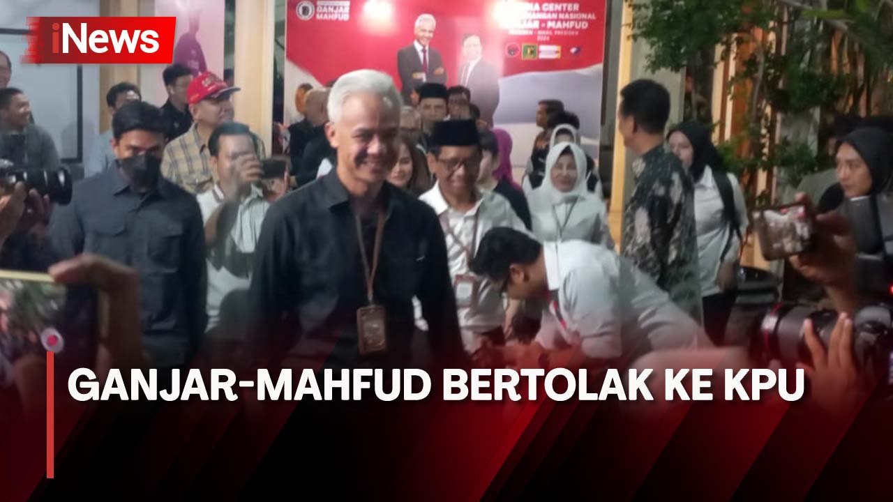 Ganjar Mahfud Didampingi Isti Bertolak Ke Kpu Untuk Pengundian Nomor