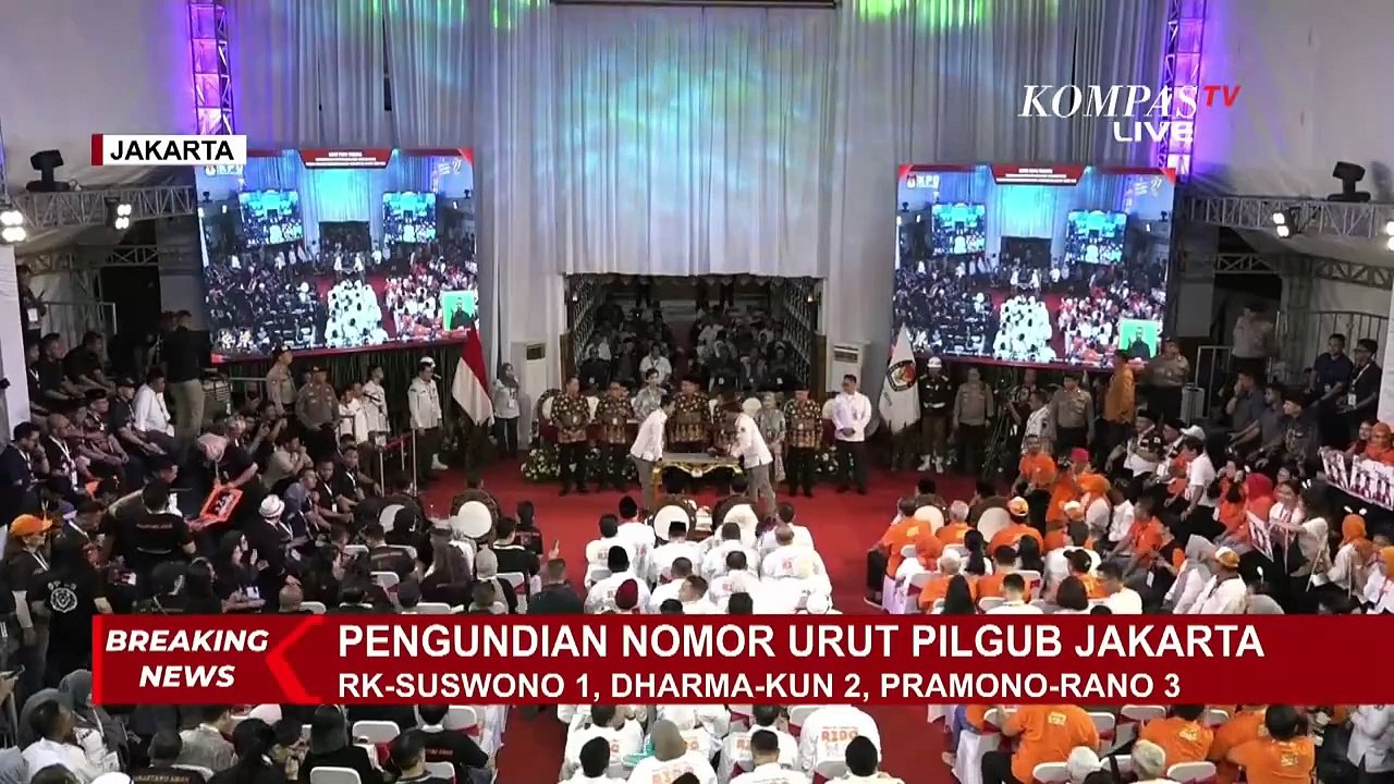 Detik Detik Pengumuman Nomor Urut Cagub Cawagub Pilkada Jakarta Video