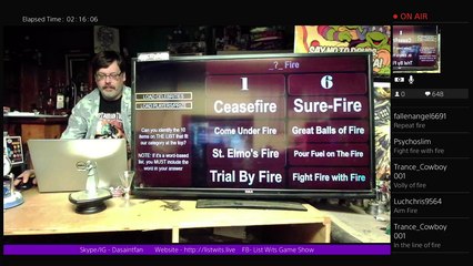 List Wits Game Show - 8/30/17 - Twitchy server issues, so it's DM for one night!