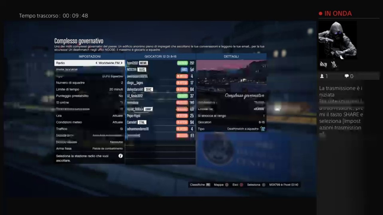 Trasmissione PS4 live di hpml2012