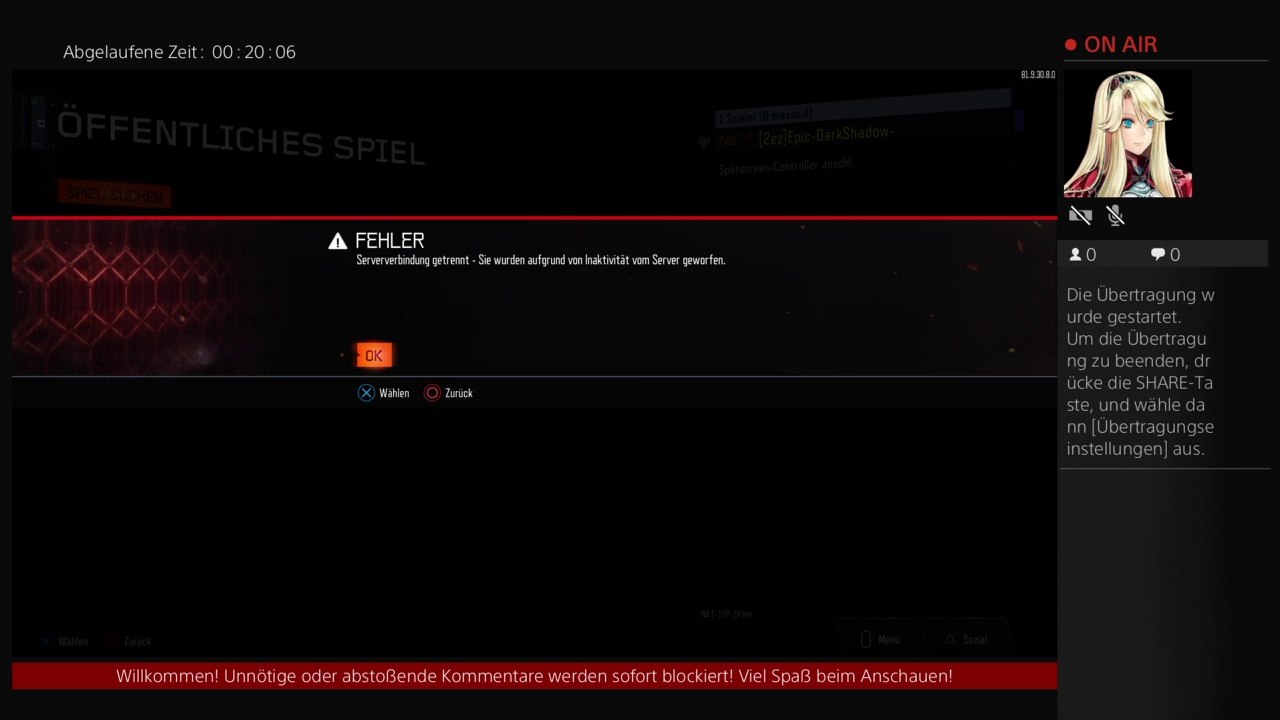 PS4-Live-Übertragung von Epic-DarkShadow-