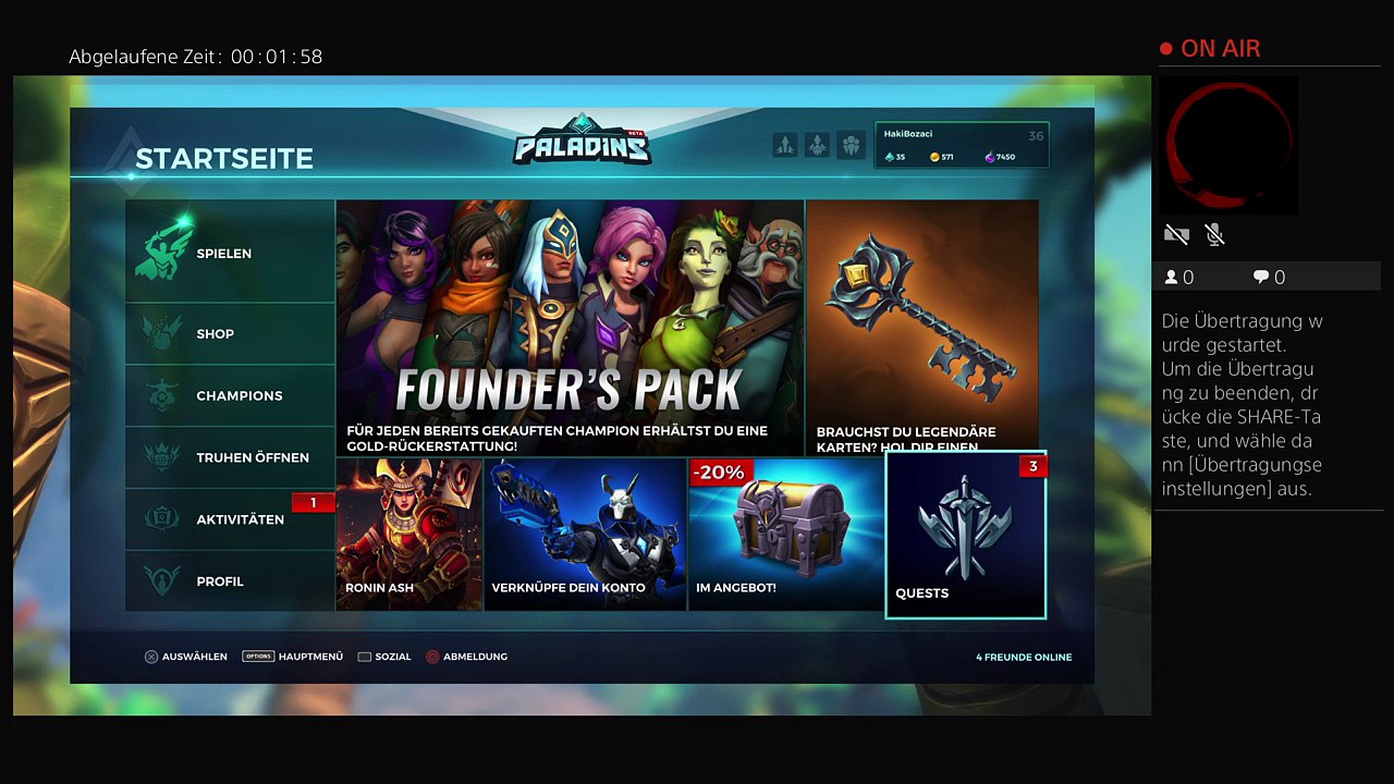 Ps4-live-Übertragung von hakibozaci