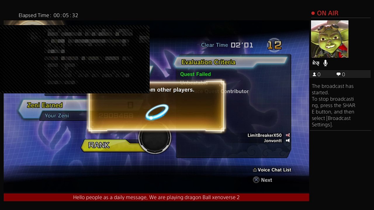 LimitBreakerX50's Live PS4 Broadcast