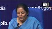 Finance Minister Nirmala Sitharaman addresses the media