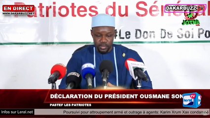 En DIrect -  Le Président de Pastef Ousmane Sonko  s'adresser aux sénégalais