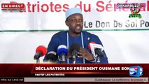 En DIrect -  Le Président de Pastef Ousmane Sonko  s'adresser aux sénégalais