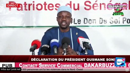En DIrect -  Le Président de Pastef Ousmane Sonko  s'adresser aux sénégalais