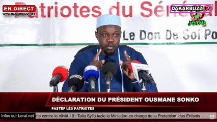 En DIrect -  Le Président de Pastef Ousmane Sonko  s'adresser aux sénégalais