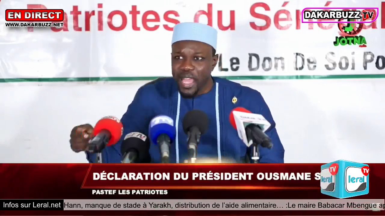 En DIrect -  Le Président de Pastef Ousmane Sonko  s'adresser aux sénégalais
