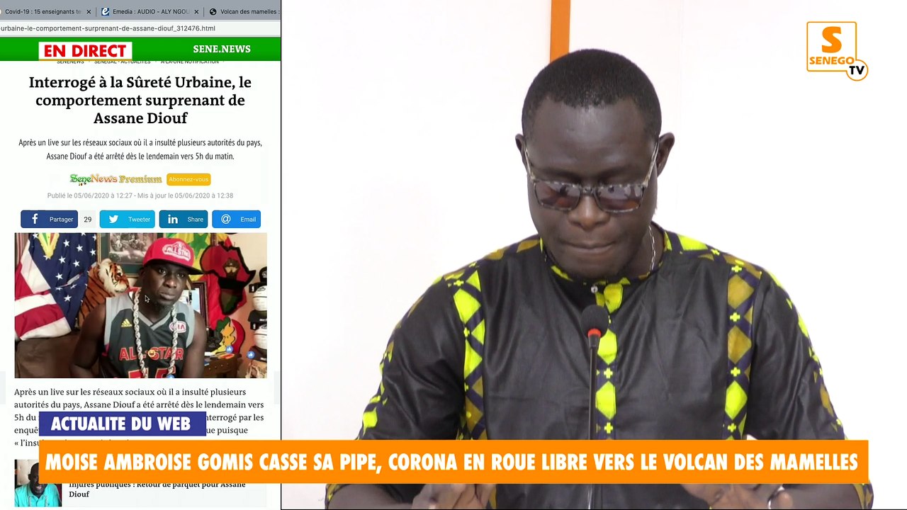 Feuss Net : Moïse Ambroise Gomis casse sa pipe, Corona en roue libre vers le volcan des mamelles