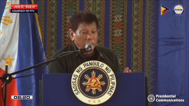 Duterte in Jolo, Sulu after twin blasts