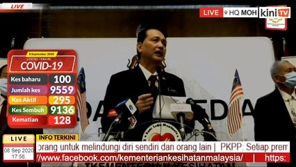 LIVE: Covid-19 situation update by Health DG Dr Noor Hisham Abdullah