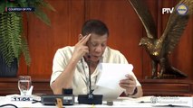 President Rodrigo Duterte's recorded message to the nation |  Monday, September 14