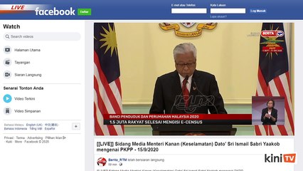 LIVE: Covid-19 situation update by Senior Minister Ismail Sabri Yaakob
