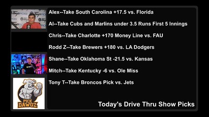 Drive Thru Show MLB Picks NFL Picks College Football Picks Thursday 10-1-2020