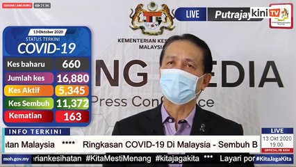 LIVE: Covid-19 situation update by Health DG Dr Noor Hisham Abdullah