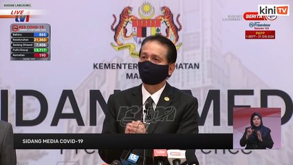LIVE: Covid-19 situation update by Health DG Dr Noor Hisham Abdullah