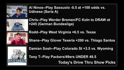Drive Thru Show Free Picks Thursday NFL Picks NCAAF Picks 11-5-2020