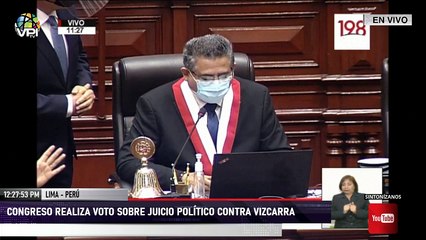 En Vivo desde Perú - Congreso realiza voto sobre juicio político contra Pdte. Perú Martin Vizcarra