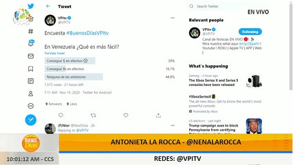 En Vivo - Buenos Días con Antonieta La Rocca - Martes 10 de Noviembre