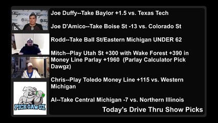 Drive Thru Show Wednesday NCAAF Picks NFL Picks 11-11-2020