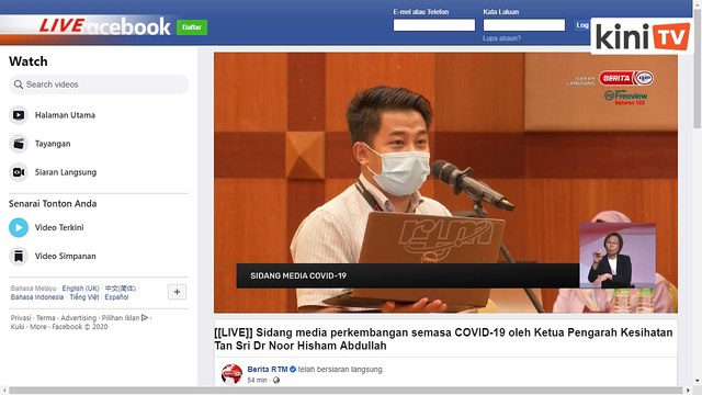 LIVE: Perkembangan terkini Covid-19 oleh Kementerian Kesihatan
