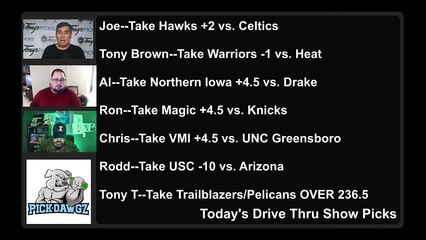 Live Free Picks Drive Thru Show Wednesday NBA Picks CBB Picks NHL Picks 2-17-2021