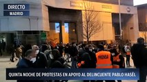 En directo: Quinta noche de protestas en apoyo al delincuente Pablo Hasél
