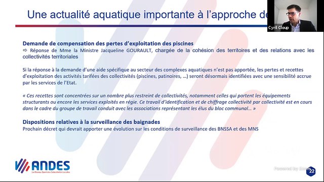 ANDES : Présentation du Guide « Réussir sa piscine publique, 5 défis pour l’élu local »