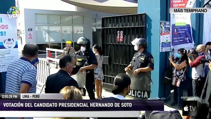 Votación del candidato presidencial de Perú Hernando de Soto