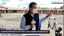 Se cumplen protocolos por Covid-19 en elecciones presidenciales de Ecuador