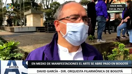 En medio de manifestaciones violentas el arte se abre paso en Bogota