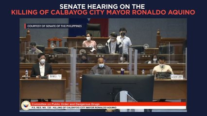 Senate hearing on the killing of Calbayog City Mayor Roland Aquino