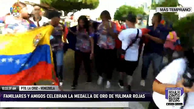 Familiares y amigos celebran la medalla de oro de Yulimar Rojas - #1Ago