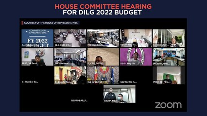 House committee hearing for DILG 2022 budget