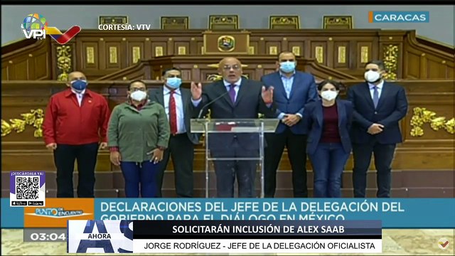 Jorge Rodríguez anuncia que solicitara la inclusión de Alex Saab en mesa de negociación en #México