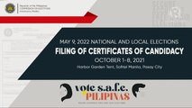 Day 1: Filing of certificates of candidacy for 2022 elections