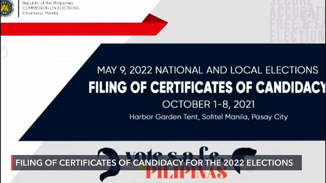 STREAM 1: Filing of certificates of candidacy for 2022 Philippine elections | Saturday, October 2
