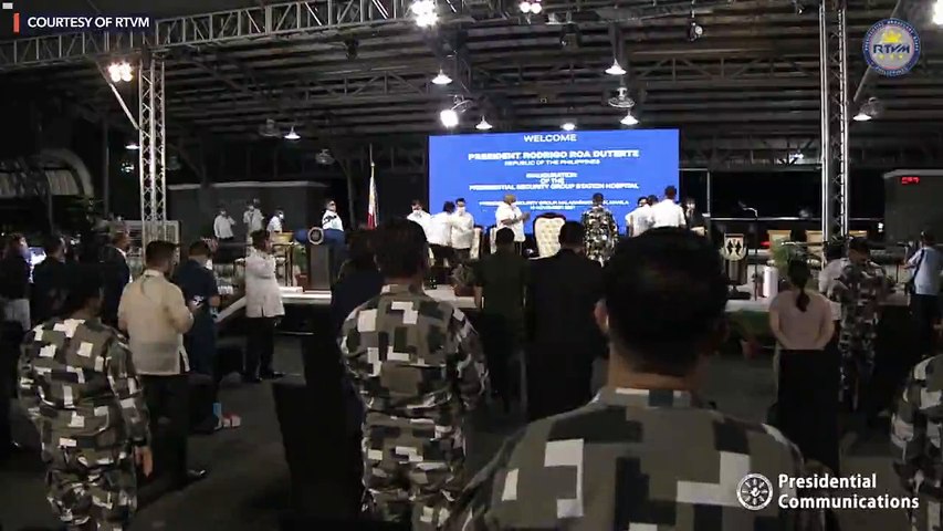 Duterte at inauguration of Presidential Security Group Station Hospital