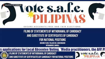 Filing of statements of withdrawal of candidacy for the 2022 elections