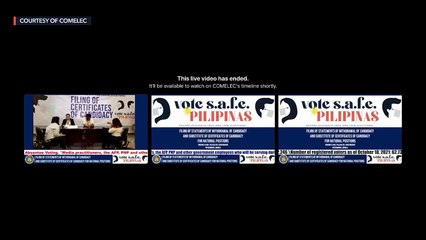 Updates from Comelec on COC withdrawals | Saturday, November 13