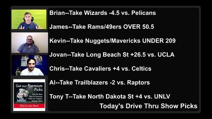Live Free Picks Drive Thru Show NFL NCAAB NBA Picks 11-15-2021